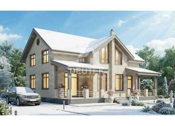  Проект дома 199 м² с мансардой — 3 спальни, сауна и терраса 38,49 м² - LK-553