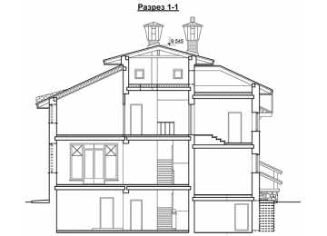  Проект квадратного трёхэтажного дома из кирпича в стиле барокко с цокольным этажом и одноместным гаражом, с площадью до 400 кв м  PA-26