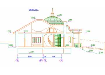  Проект квадратной двухэтажной бани из кирпича в стиле барокко с эркерами, с площадью до 200 кв м -  PA-65