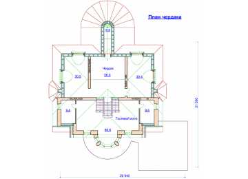 Проект квадратного двухэтажного дома в стиле барокко с цокольным этажом и бассейном, с площадью до 900 кв м AG-5