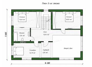 Проект индивидуального двухэтажного жилого дома  DTE97