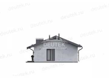 Проект жилого узкого одноэтажного дома из газобетона в европейском стиле с размерами 17 м на 10 м и площадью до 150 кв м LK-107