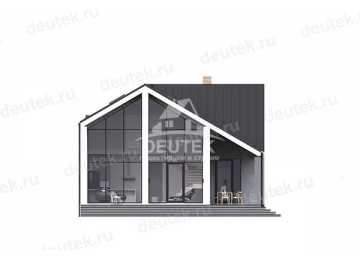 Проект жилого двухэтажного дома из газобетона с большими окнами и вторым светом LK-115