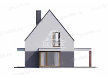 Проект двухэтажного жилого дома в европейском стиле с навесом LK-136