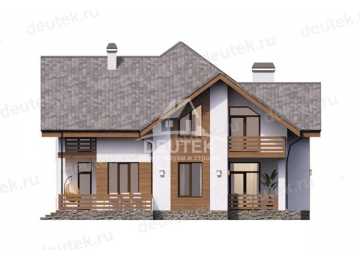 Проект двухэтажного жилого дома в европейском стиле с террасой LK-145