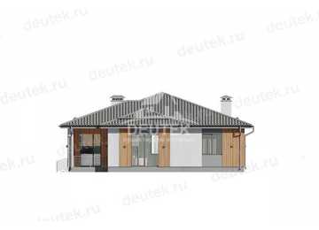 Проект узкого одноэтажного дома из керамических блоков с кабинетом - LK-172