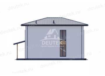 Проект узкого двухэтажного дома из газобетона с большими окнами - LK-186
