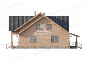 Проект узкого двухэтажного дома из газобетона с зимним садом - LK-190