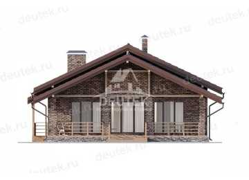 Проект узкого одноэтажного дома в европейском стиле с кабинетом - LK-206