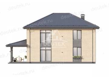 Проект узкого двухэтажного дома с большими окнами - LK-304