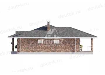 Проект квадратного одноэтажного дома с одноместным гаражом - LK-307