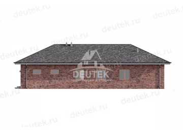 Проект квадратного одноэтажного дома с двухместным гаражом - LK-310