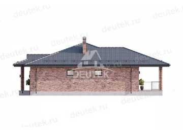 Проект квадратного одноэтажного дома с одноместным гаражом - LK-315