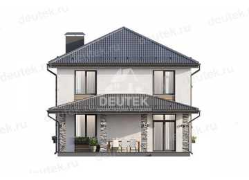 Проект загородного двухэтажного дома с большими окнами - LK-319