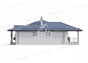 Проект квадратного одноэтажного дома с одноместным гаражом - LK-322