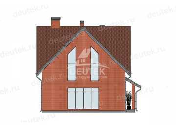 Проект квадратного двухэтажного дома с большими окнами - LK-328