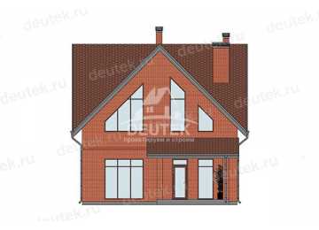 Проект квадратного двухэтажного дома с большими окнами - LK-328