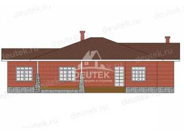 Проект узкого одноэтажного дома с тремя спальнями - LK-329