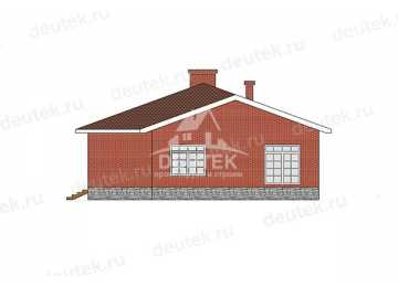 Проект узкого одноэтажного дома с тремя спальнями - LK-329