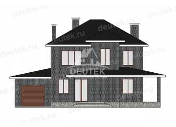 Проект дачного двухэтажного дома с одноместным гаражом - LK-336
