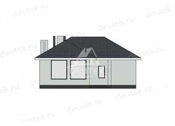 Проект углового одноэтажного дома с баней - LK-355