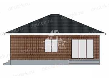 Проект квадратного одноэтажного дома с тремя спальнями - LK-364
