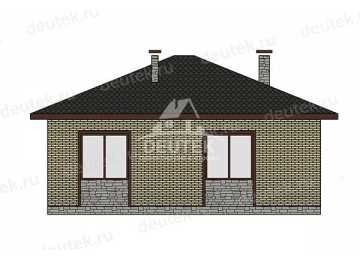 Проект квадратного одноэтажного дома из газобетонного блока - LK-365