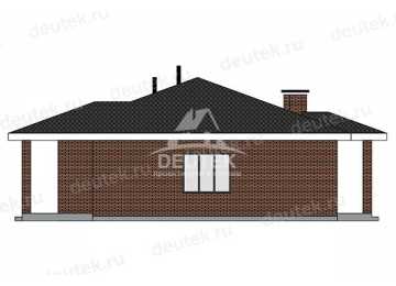 Проект квадратного одноэтажного дома с террасой - LK-368