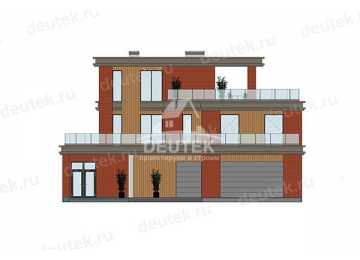 Проект современного трехэтажного дома с бассейном, сауной и гаражом - LK-369