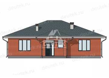 Проект квадратного одноэтажного дома с кабинетом - LK-380