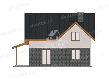 Проект загородного двухэтажного дома с навесом для автомобиля - LK-385