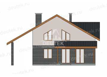Проект загородного двухэтажного дома с навесом для автомобиля - LK-385