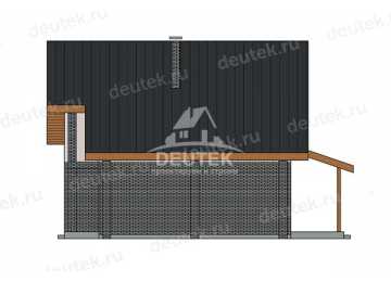 Проект загородного двухэтажного дома с навесом для автомобиля - LK-385