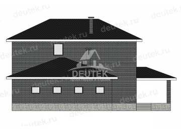 Проект дачного двухэтажного дома с одноместным гаражом - LK-388