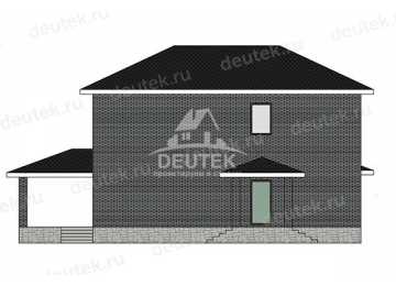 Проект дачного двухэтажного дома с одноместным гаражом - LK-388