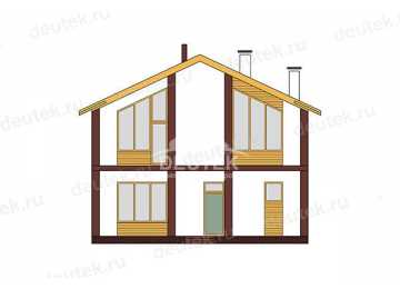 Проект стильного двухэтажного дома с большими окнами - LK-389