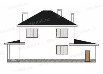 Проект дачного двухэтажного дома с одноместным гаражом - LK-390