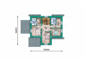 Проект мансардного дома 154,76 м² — 4 спальни, терраса - LK-538