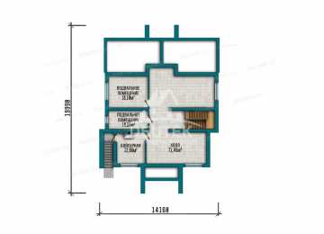 Проект двухэтажного дома 368 м² с подвалом — 4 спальни, кабинет и терраса 49,88 м² - LK-565