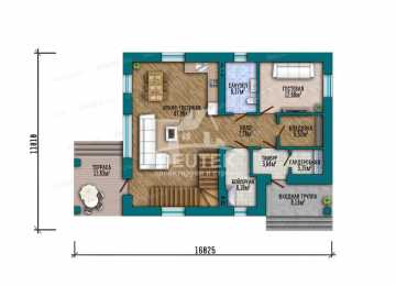 Проект двухэтажного дома 184,4 м² — 3 спальни, гостевая, терраса и балкон - LK-568