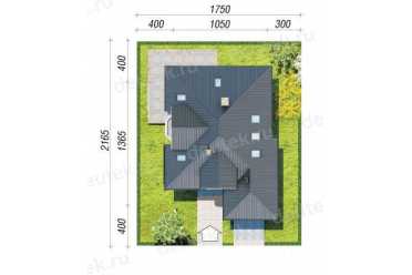 Проект европейского дома с мансардой и гаражом 10 на 13 метров DTA10035