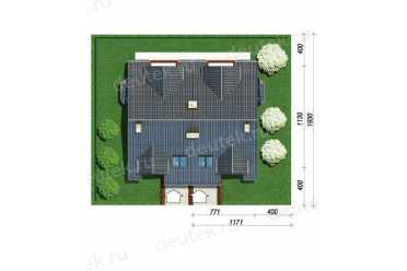 Проект квадратного дома с мансардой и камином 7 на 11 метров DTA10039