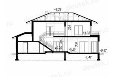 Проект европейского дома с гаржом 15 на 18 метров DTA100102