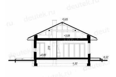Проект европейского дома с одноместным гаражом 16 на 17 метров DTA100116