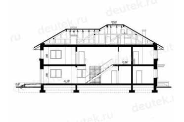 Проект европейского дома с гаражом 17 на 18 метров DTA100119