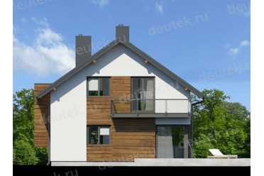 Проект европейского двухэтажного дома с камином и мансардой 9 на 11 м DTA100130