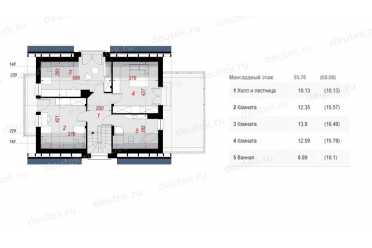 Проект европейского двухэтажного дома с одноместным гаражом, мансардой и камином 14 на 8 м - DTA100142 DTA100142