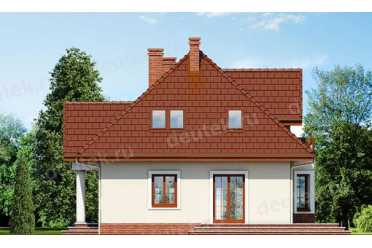 Проект европейского дома с мансардой и камином 10 на 11 метров DTA100146