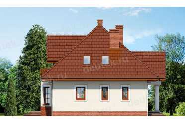 Проект европейского дома с мансардой и камином 10 на 11 метров DTA100146