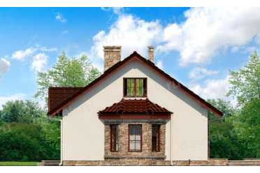 Проект жилого двухэтажного дома с камином и кабинетом 12 на 8 м DTA100160